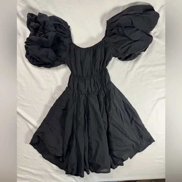 Altar’d State Black Puff Sleeve Dress size small - Picture 2 of 3